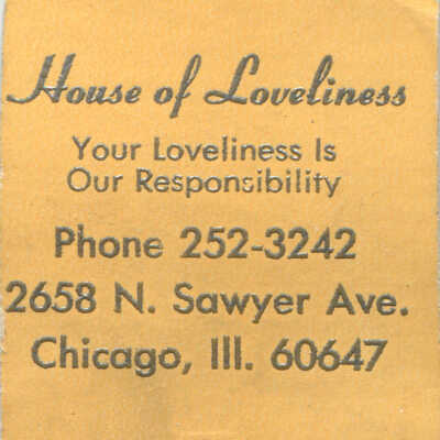 House of Loveliness matchbook