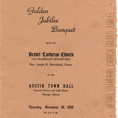 Bethel Lutheran Church Golden Jubilee Banquet program