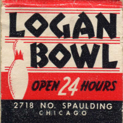 Logan Bowl pinsetter matchbook