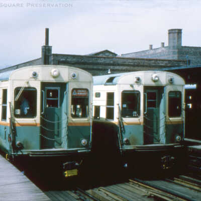 CTA Trains at Logan Square Terminal Platform
