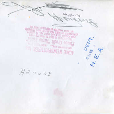 Johnson's Bake Shop: Back of photograph