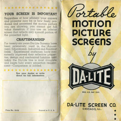 Portable Motion Picture Screens by Da-Lite