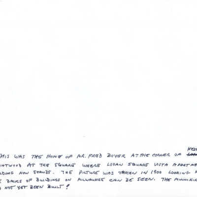 Home of Fred Boyer: Back of reprint photograph