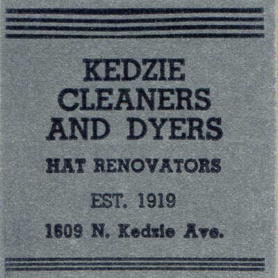 Kedzie Cleaners and Dyers matchbook cover
