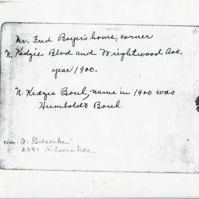 Home of Fred Boyer: Xerox copy of back or original 1900 photo