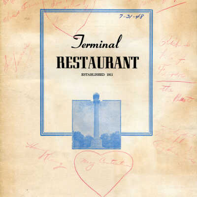 Terminal Restaurant Menu - July 31, 1948