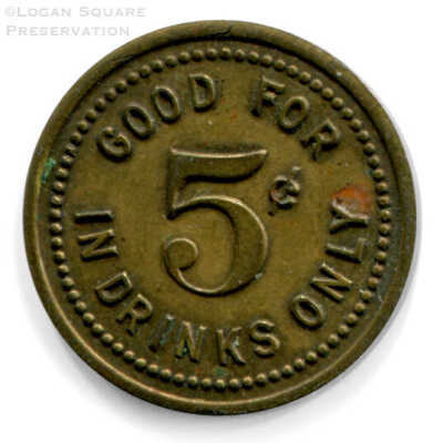 The "L" Tap 5¢ Token: Reverse of token