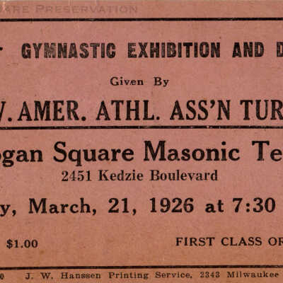 Gymnastic Exhibition and Dance invite card