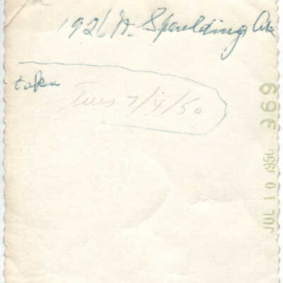 1926 N. Spaulding Ave: Back of photograph