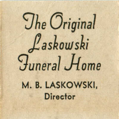 Diversey Funeral Home matchbook: Inside of matchbook cover