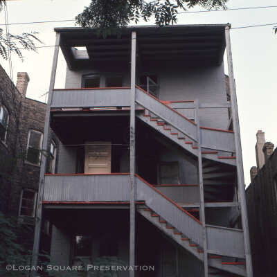 Rear stairs of 2809 W. Logan