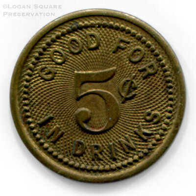 King's Pub 5¢ Token: Reverse of token