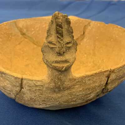 Ceramic Bowl with Rim Effigy