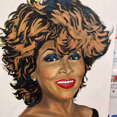 Tina Turner Mixed Media Painting