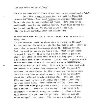 Liz and Steve Wright interview transcript, regardi
