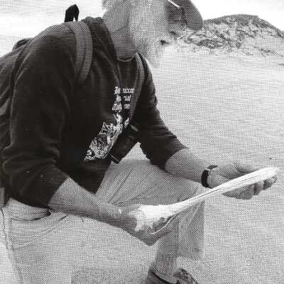 Hike lead by Kathleen Goddard Jones in the Dunes - Undated 4.25" x 5.75" black and white photograph