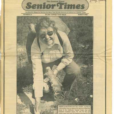The Central Coast Senior Times - Clip of Front Page photo of Kathleen Goddard-Jones - March 1982