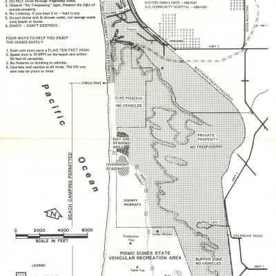 Pismo Dunes Area Map for off-road vehicle use - 1983