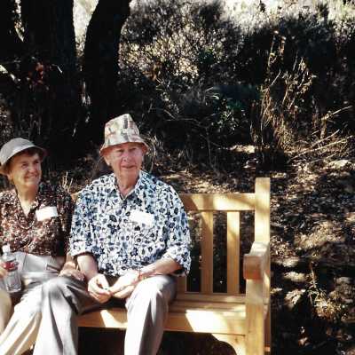 Two grandsons of the east lighthouse keeper and their families on the Pecho Coast Trail with Nancy Warner and Carol Felton, October 1993 - 3.5" x 5" color photograph