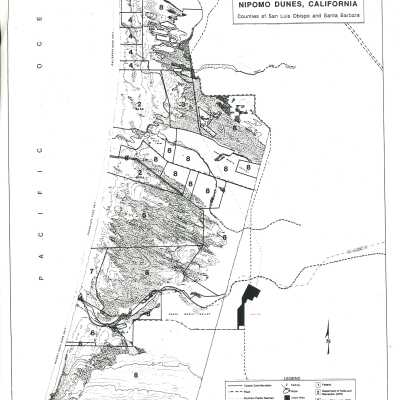 Enhancement Plan Exhibit 3: Map of the Nipomo Dunes with key of property ownership