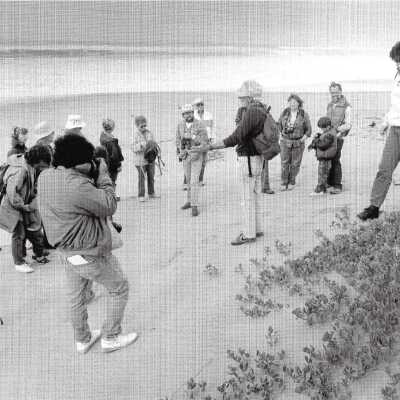 Hike lead by Kathleen Goddard Jones in the Dunes - Undated 6" x 8.5" black and white photograph