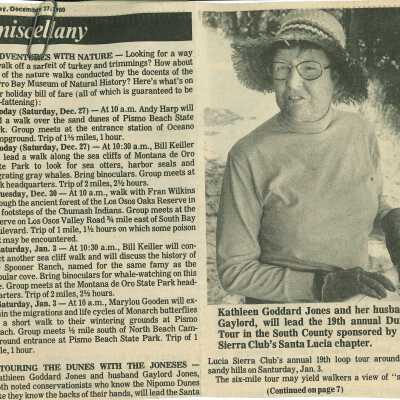 "Touring the Dunes with the Joneses" - Newspaper Clipping - December 27 - 1980