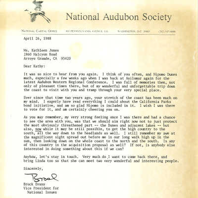 1988. Letter from Brock Evans, the Vice - April 26
