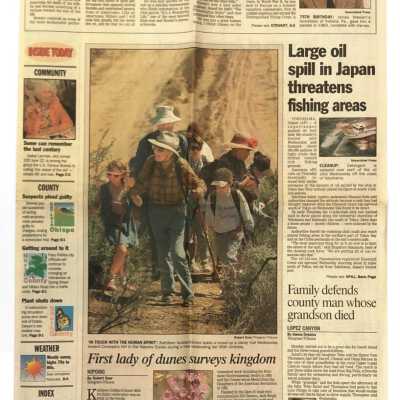 "First lady of the dunes surveys kingdom" Article by Robert Dyer, Photo of Kathleen Goddard Jones included, July 3, San Luis Obsipo County Telegram-Tribune - 1997