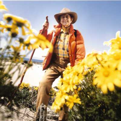 Kathleen Goddard Jones in the Dunes - Undated 5" x 7" color photograph