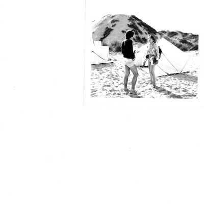 Kathleen Goddard-Jones speaking to a visitor in the Nipomo Dunes