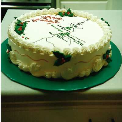 Central Coast Cake, The Nature Conservancy Christmas Party, December 1994 - 4" x 6" color photograph