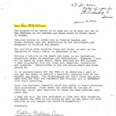 1996. Letter from Kathleen Goddard Jones - March 15