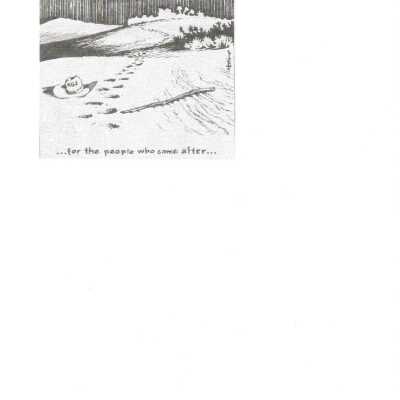 Comic by Russell Hodin 10/15/01 in memory of Kathleen Goddard Jones
