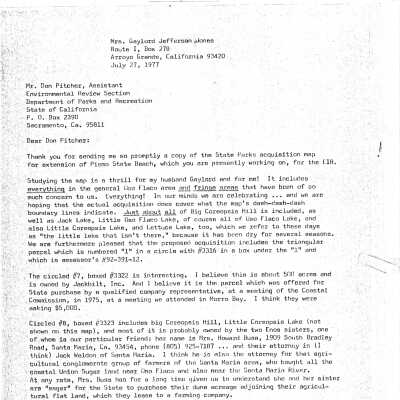 1977. Letter from Kathleen Goddard Jones - July 27
