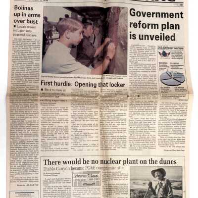 "There would be no nuclear plant on the dunes, Diablo Canyon became PG&E compromise site" Article by Warren Groshong, Tuesday, September 7, San Luis Obsipo County Telegram-Tribune - 1993