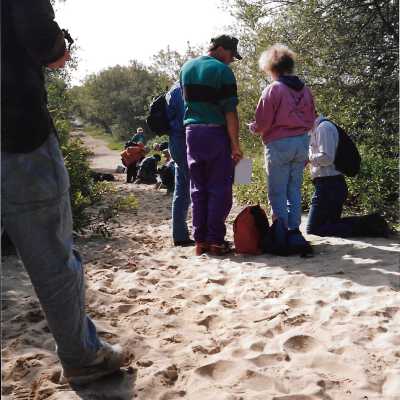 Educational Hike at Oso Flaco with Kathleen Goddard Jones, in photo album - Undated 3.5" x 5" color photograph