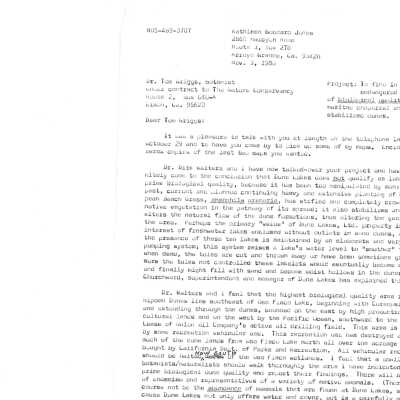 1980. Letter from Kathleen Goddard Jon - November 3