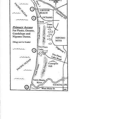 Map of Access Points for Pismo, Oceano, Guadalupe,