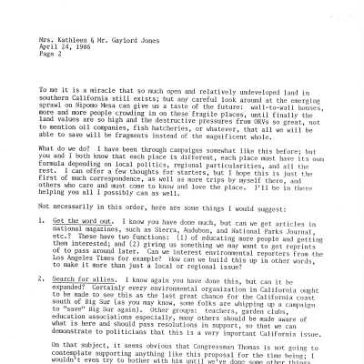 1986. Letter from Brock Evans of the Nati - April 24