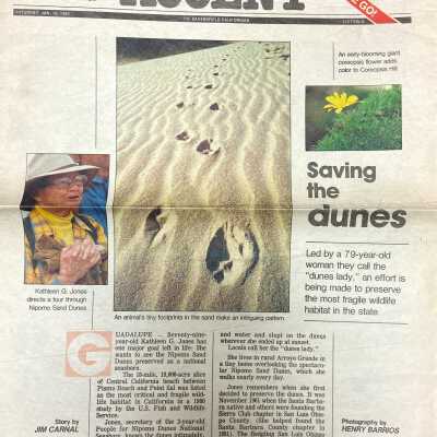 "Saving the dunes" - The Bakersfield Californian article - January 10 - 1987