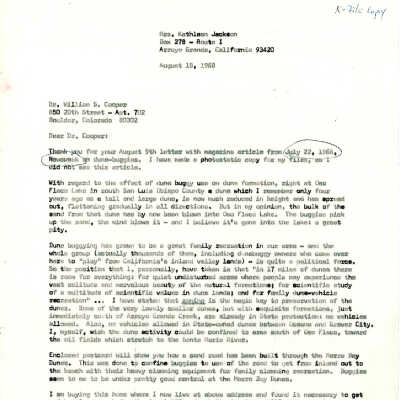 1968. Letter to William S. Cooper from - Augusr 18