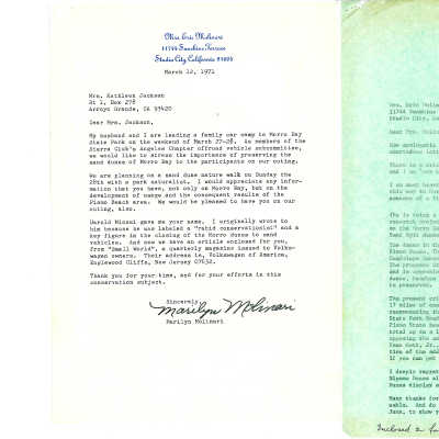1971. Letter from Marilyn Molinari to Ka - March 12