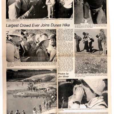 "Largest Crowd Ever Joins Dunes Hike" Wednesday, Photos with article by Jim Miner, January 13, Five Cities Times-Press-Recorder, Arroyo Grande, CA - 1988