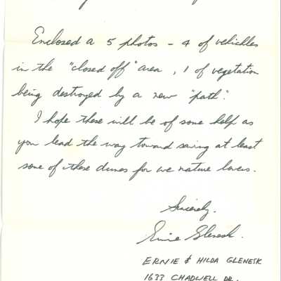 Letter from Ernie Glenesk to Kathleen Goddard-Jones - January 21 - 1982