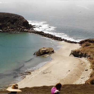 Whalers Island from Pecho Coast Trail, The Nature Conservancy hike, in photo album from Joyce Hall - Undated 3.5" x 5" color photograph