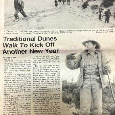 "Traditional Dunes Walk To Kick Off Another New Year" - Five Cities Times-Press-Recorder article - January 6 - 1989