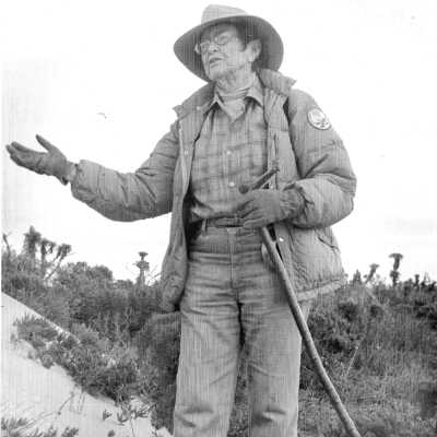 Hike lead by Kathleen Goddard Jones in the Dunes - Undated 6.5" x 6.5" black and white photograph