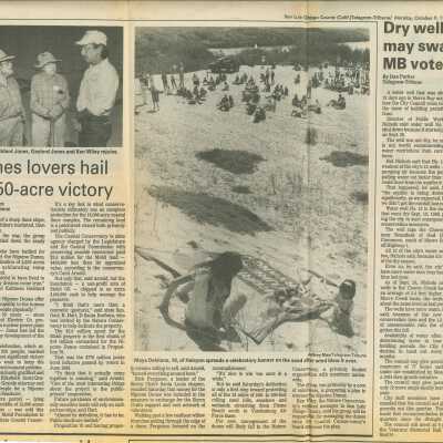 550-acre victory" - San Luis Obispo County Telegram-Tribune article - October 9, 1989 - "Dunes lovers hail 2