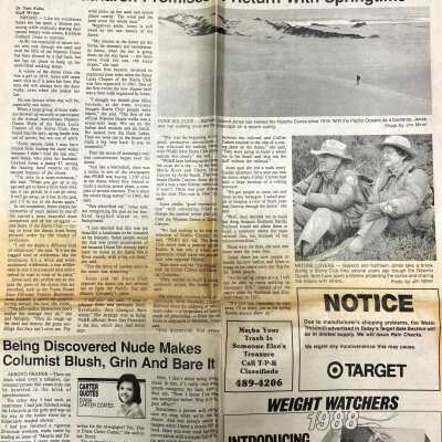 "Dunes Matriarch Promises To Return With Springtime" - Five Cities Times-Press-Recorder article - January 20 - 1988