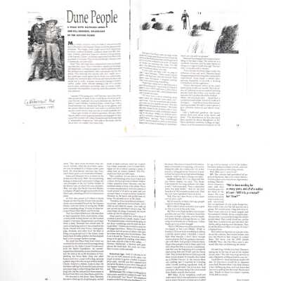 "Dune People" Article by Rasa Gustaitis with interviews with Kathleen Godard Jones and Waterfront Age - Summer 1989